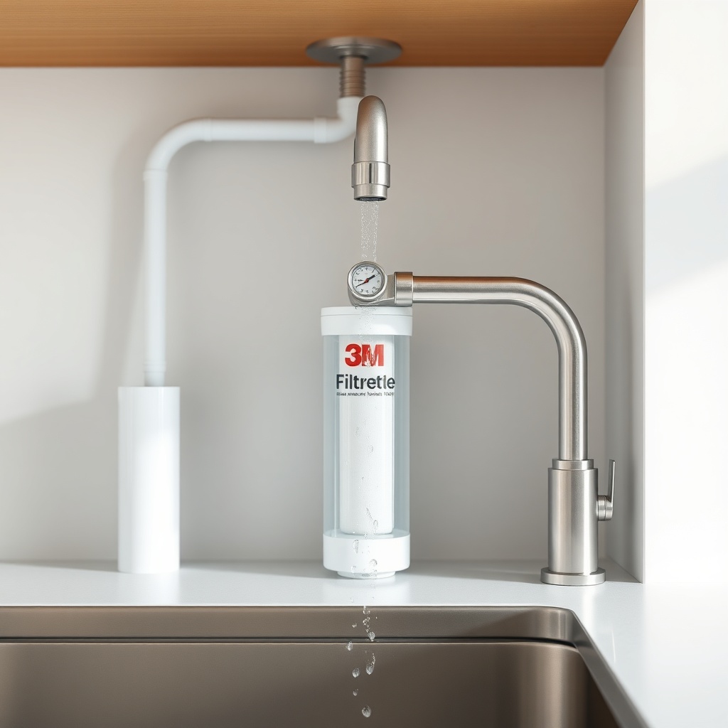 A photorealistic photo of a modern kitchen sink cabinet